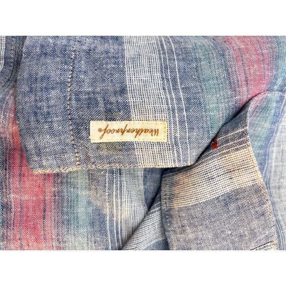Weatherproof short sleeve button-down top striped multicolour  Size medium - Picture 4 of 14